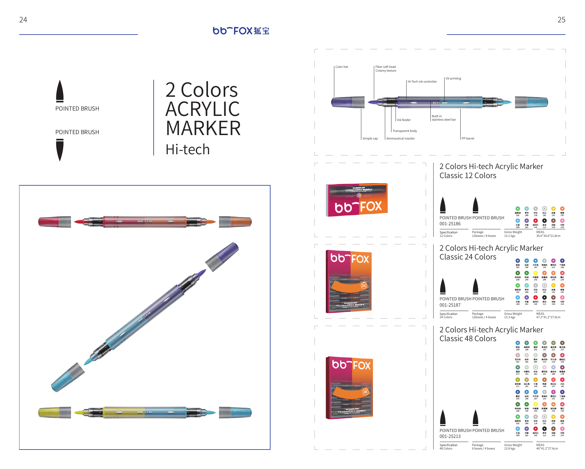 Hi-tech Acrylic Marker Classic 12 Colors PP Barrel (Clear Box)